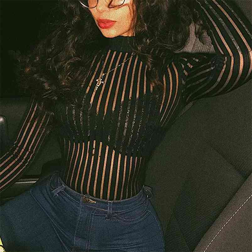 OMSJ Black Mesh Sprited Print Sexy See-through Skinny Bodysuit Long Sleeve Lady High Neck Pullover Body Top Fashion Party Club 210720
OMSJ Black Mesh Sprited Print Sexy See-through Skinny Bodysuit Long Sleeve Lady High Neck Pullover Body Top Fashion Party Club 210720