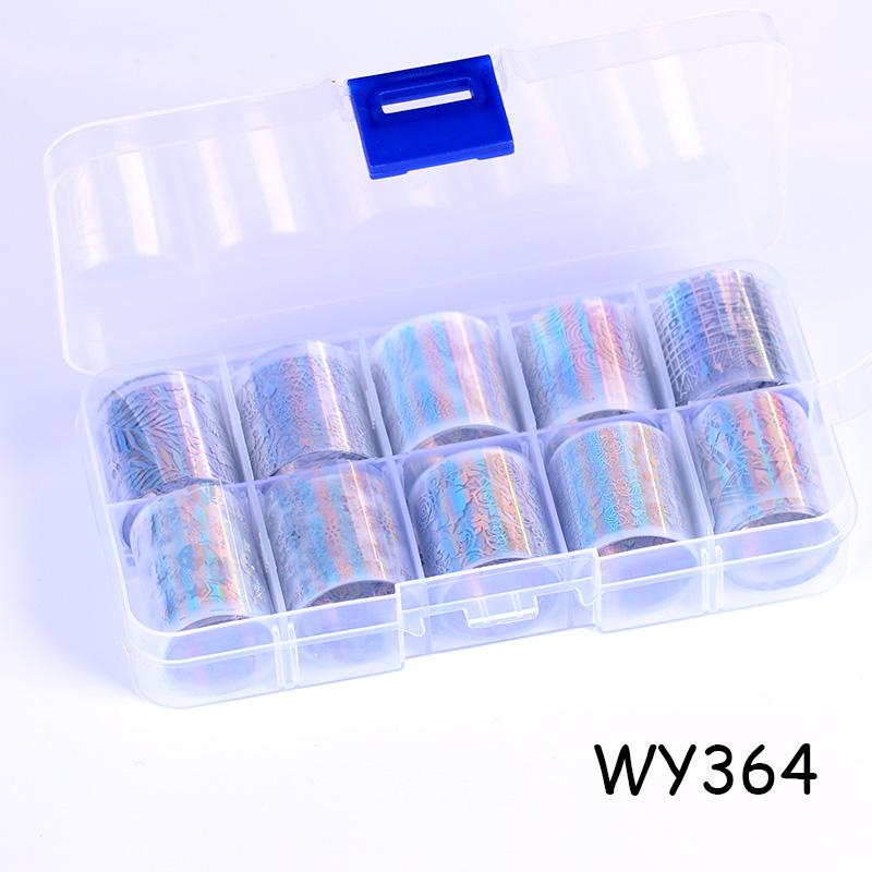 Stickers & Decals 1 Box Holographic Nail Art Transfer Foil Sticker Set Paper Wraps Adhesive Design Nails Decoration Accessories Kit