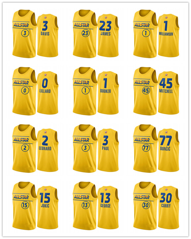 2021 All Star James Luka Doncic Zion Williamson George Davis Mitchell Leonard Jokic Curry Booker Lillard Western basketball Jersey, Black
2021 All Star James Luka Doncic Zion Williamson George Davis Mitchell Leonard Jokic Curry Booker Lillard Western basketball Jersey, Black