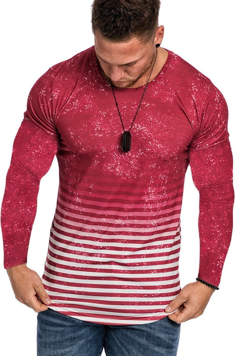 2021 New Fashion Autumn Casual Striped Print Long Sleeve Men's t Shirt Slim Fit Mens Clothes Trend Tops Tees Men Clothing T6cg, Red
2021 New Fashion Autumn Casual Striped Print Long Sleeve Men's t Shirt Slim Fit Mens Clothes Trend Tops Tees Men Clothing T6cg, Red
