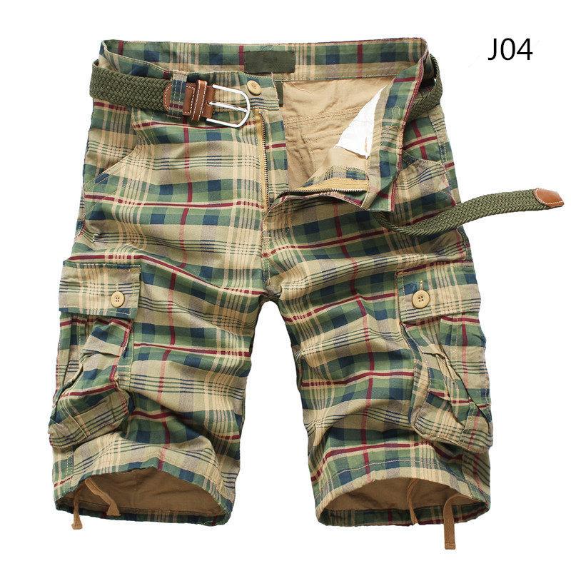 Men's Plaid Beach Shorts: Casual Camo Camouflage Quick-Dry Bermuda Cargo Overalls