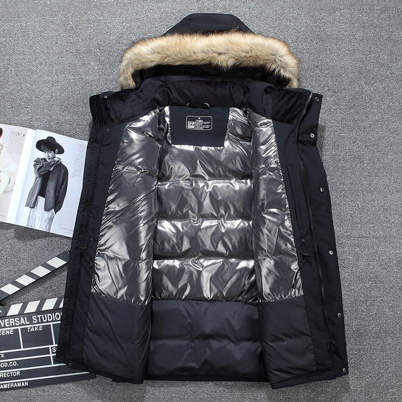 -40 degrees White Duck Down Jacket Men Thick Winter NEW Big Fur Collar Warm Parka Waterproof Windproof Top Quality 201225