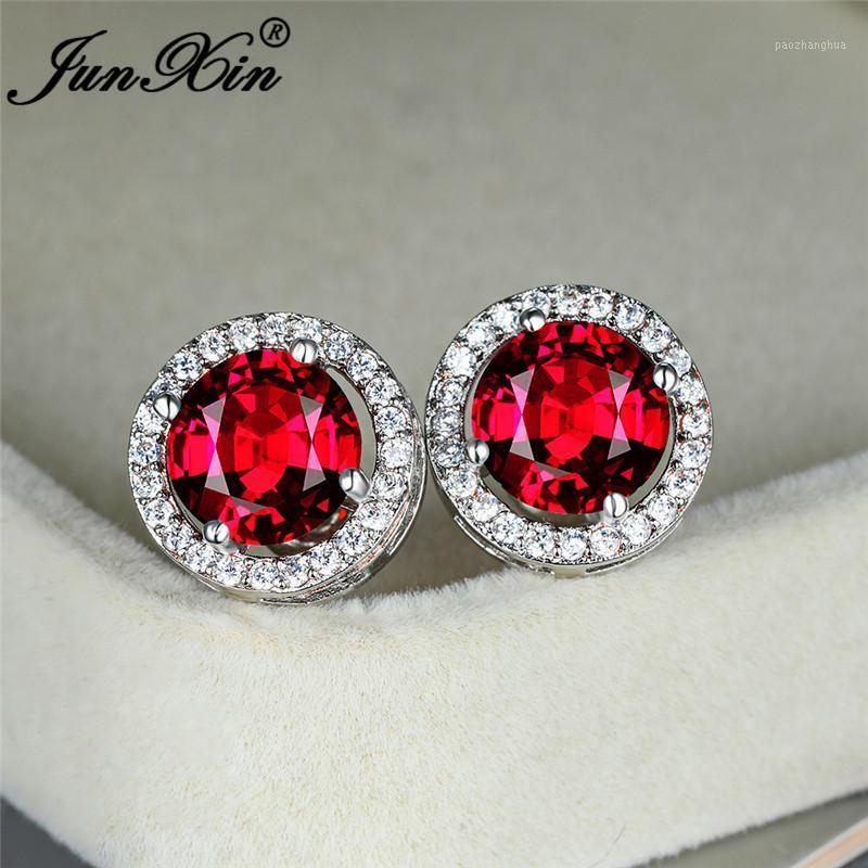 Stud Vintage Dark Red Crystal Stone Earrings Round Zircon Wedding For Women 925 Silver Rose Gold Engagement Jewelry Cz, Golden;silver
Stud Vintage Dark Red Crystal Stone Earrings Round Zircon Wedding For Women 925 Silver Rose Gold Engagement Jewelry Cz, Golden;silver