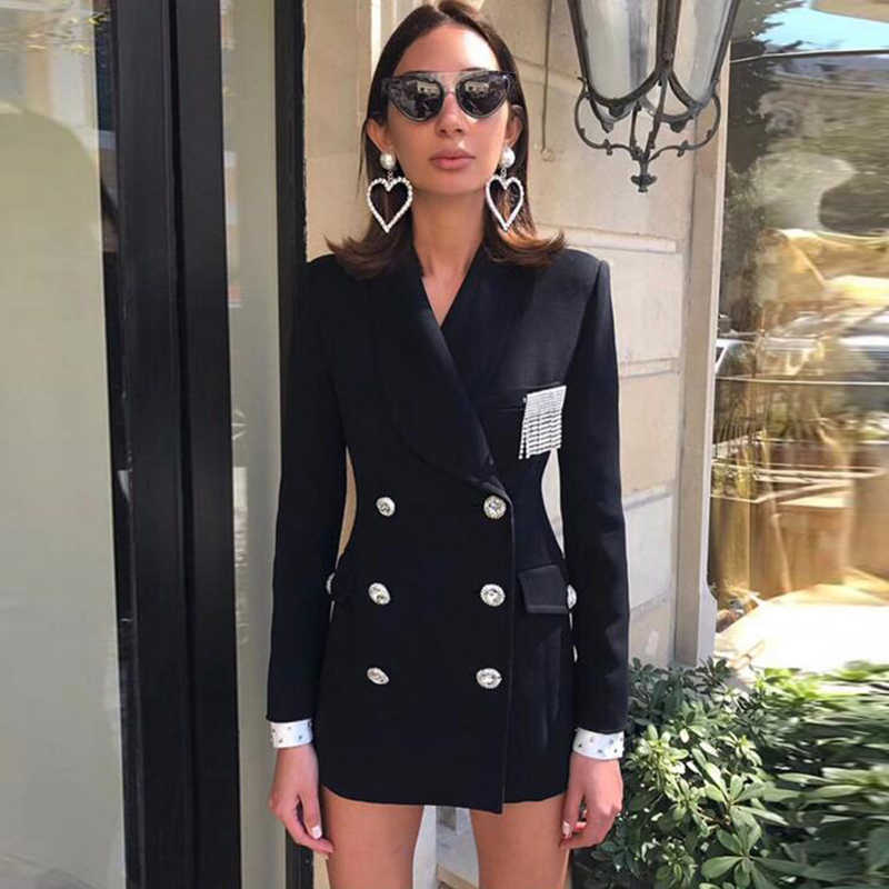 HIGH QUALITY est Fashion Designer Blazer Women's Double Breasted Crystal Diamonds Buttons Coat 210526, Black
HIGH QUALITY est Fashion Designer Blazer Women's Double Breasted Crystal Diamonds Buttons Coat 210526, Black