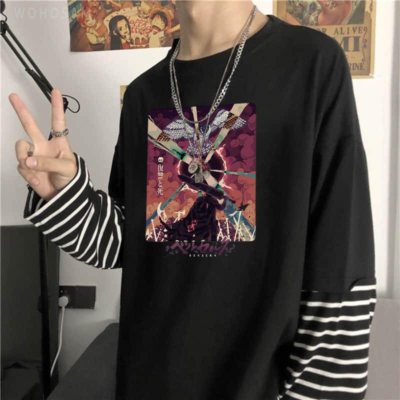 Men' T-Shirts Berserk Alternative Japan Anime Manga Men T-shirt Summer Harajuku Streetwear Tops Fashion Fake Two Piece Long Sleeve Tshirt, Brown
Men' T-Shirts Berserk Alternative Japan Anime Manga Men T-shirt Summer Harajuku Streetwear Tops Fashion Fake Two Piece Long Sleeve Tshirt, Brown