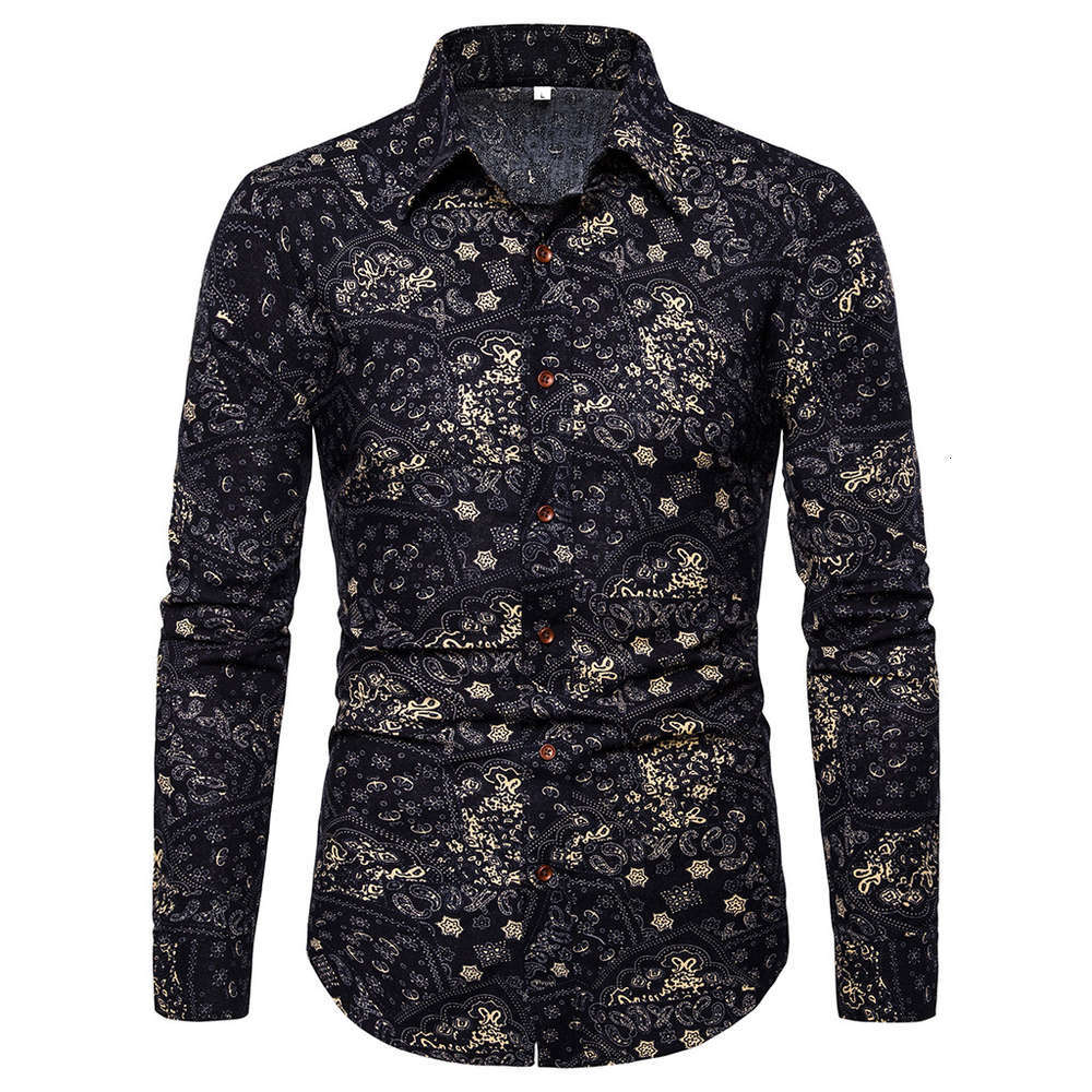 New fashion casual slim flower long sleeve men's fat plus size printed shirt, White;black
New fashion casual slim flower long sleeve men's fat plus size printed shirt, White;black