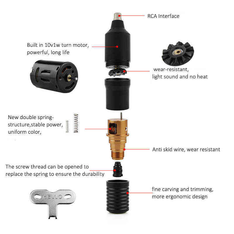 Tattoo Machine Set Professional Wireless Tattoo Machine Kit Rotary Pen with Cartridge Needles Permanent Makeup Machine supplies 220125