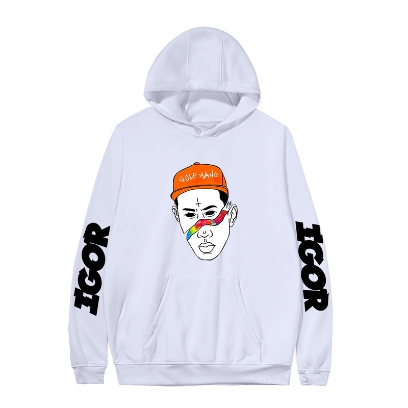 Straight Europe tylerthe creator simple men's and couple hooded women's sweater, White-e
Straight Europe tylerthe creator simple men's and couple hooded women's sweater, White-e