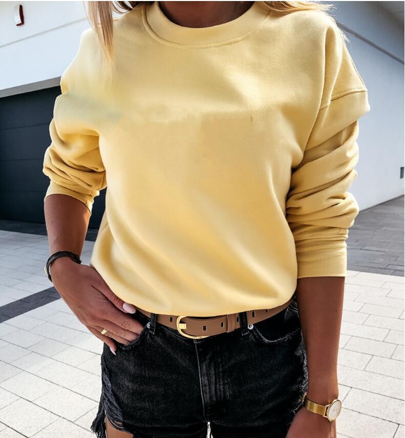 Women's Solid O-neck Thin Hoodies Patchwork Pullover Long Sleeve Female Clothes Autumn Streetwear Ladies Sweatshirt 201217