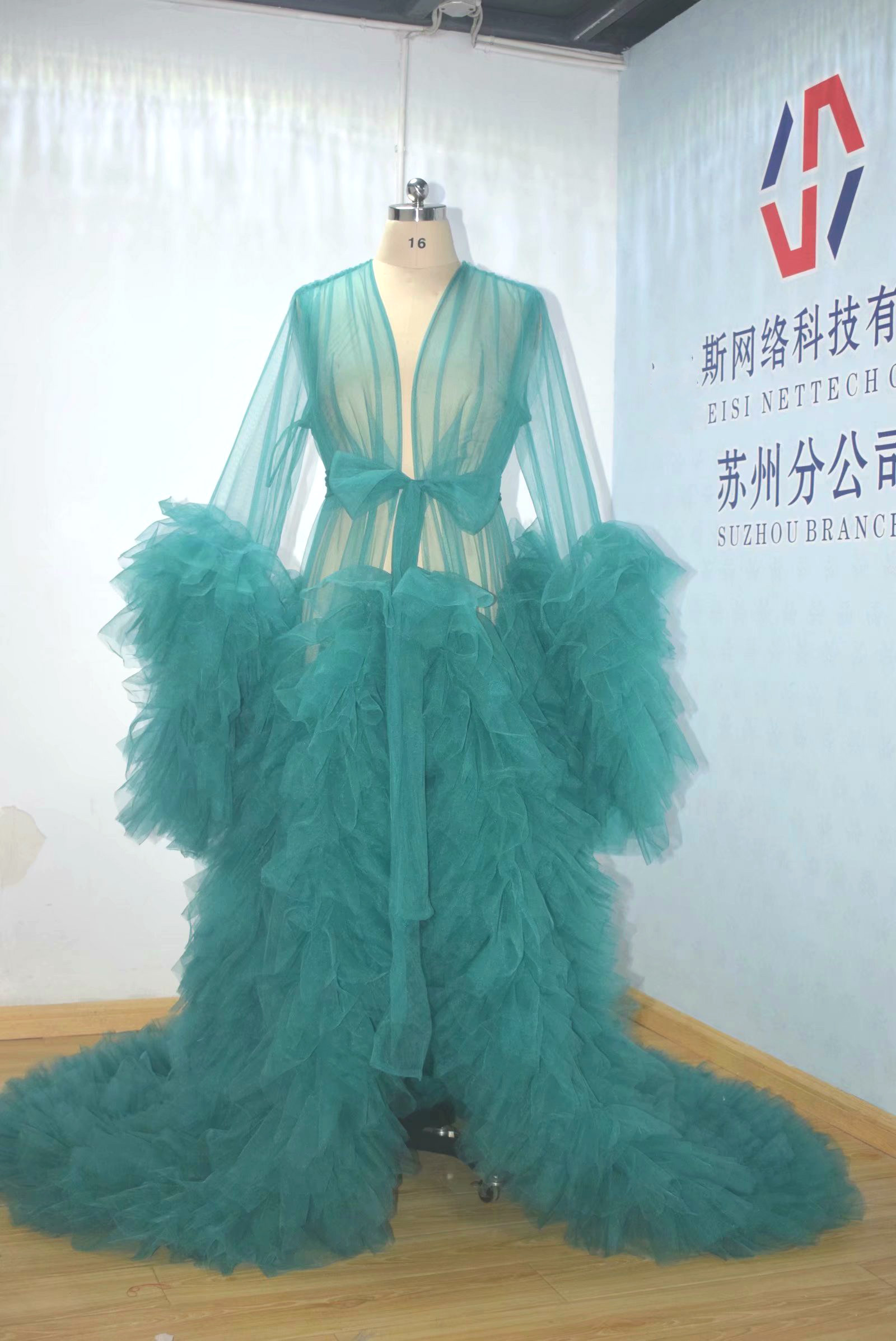 Summer Real Picture Green Maternity Women Photo Shooting Dress Custom Made Party Prom Gowns Sleepwear Nightdress