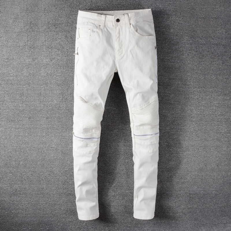 2021 New Fashion Streetwear Slim Fit White Color Elastic Hip Hop Men Punk Pants Spliced Designer Biker Jeans Homme Hvw3
2021 New Fashion Streetwear Slim Fit White Color Elastic Hip Hop Men Punk Pants Spliced Designer Biker Jeans Homme Hvw3