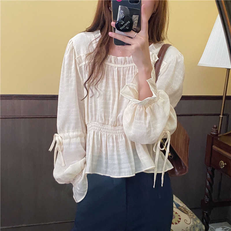 Shintimes Chemisier Femme Lantern Sleeve Long Spring Autumn Sashes Korean Fashion Clothes Women Blouse ShirtS Womens Tops 210615, Blue
Shintimes Chemisier Femme Lantern Sleeve Long Spring Autumn Sashes Korean Fashion Clothes Women Blouse ShirtS Womens Tops 210615, Blue