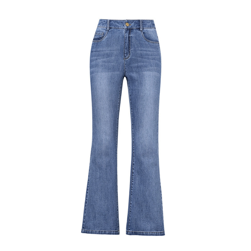 YUEY Spring Summer New Jeans Women High Waist Stretch Straight Ankle Length Slim Beautiful Flare Jeans Boot Cut Pantyhose 210222