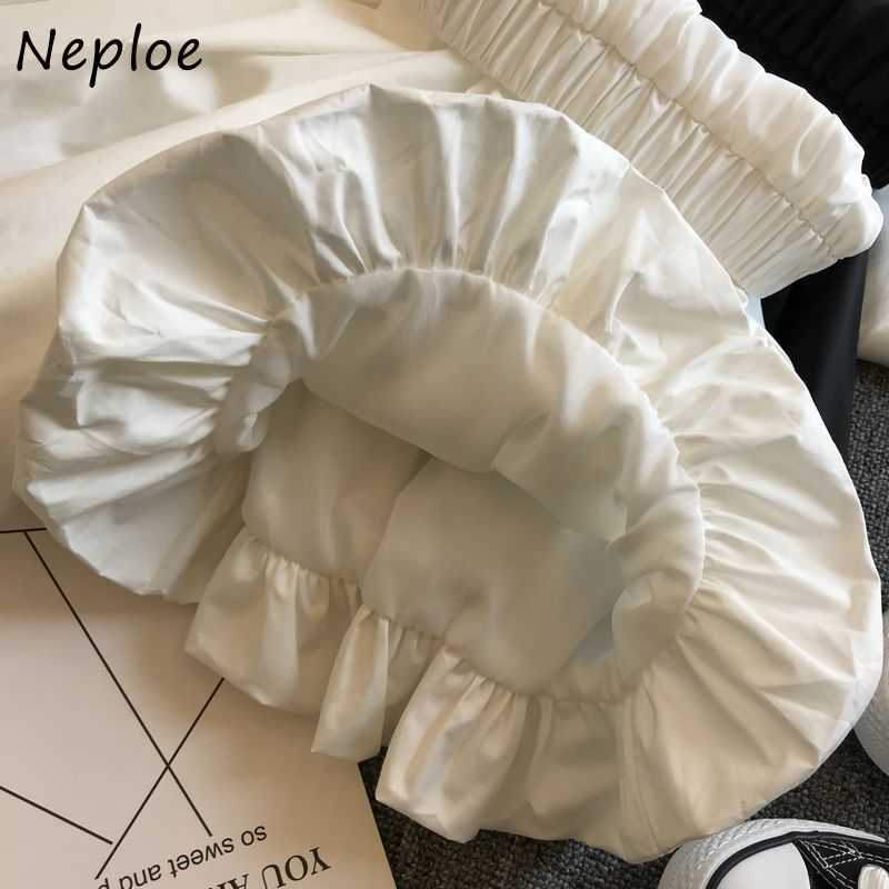 Neploe Korean Summer Shorts Elasticity High Waist A Line Shorts Women Sweet Fashion Solid Color Shorts Femme 1E885 210611