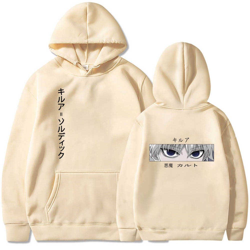 Kawaii Hunter X Hunter Hoodies Men Women Long Sleeve Sweatshirt Killua Zoldyck Devil Eye Anime Manga Hoodies Y0804