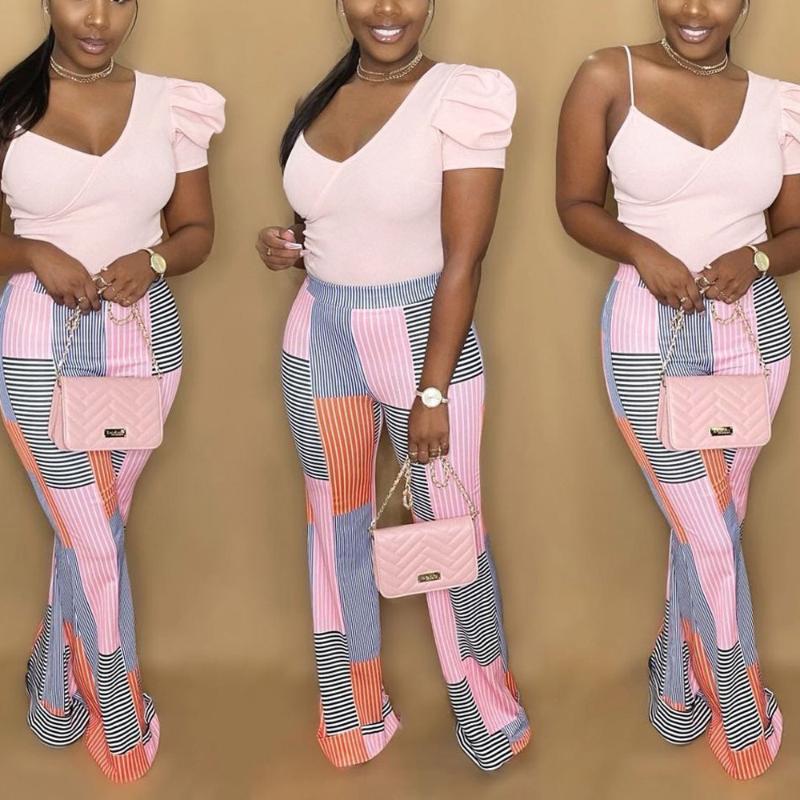 Women' Two Piece Pants Pink 2 Pieces Women Set Top And Long Pant Striped Printed Puff Sleeve V Neck Blouse & Trousers Fashion High Street O, Pants sets
Women' Two Piece Pants Pink 2 Pieces Women Set Top And Long Pant Striped Printed Puff Sleeve V Neck Blouse & Trousers Fashion High Street O, Pants sets