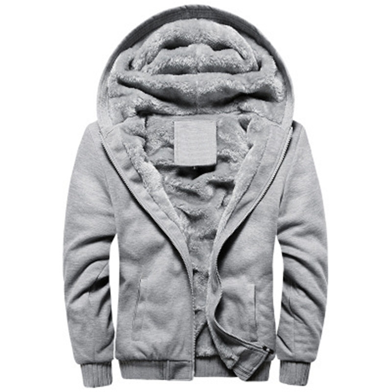 Black Hoodies Men Winter Jacket Fashion Thick Men's Hooded Sweatshirt Male Warm Fur Liner Sportswear Tracksuits Mens Coat 201128