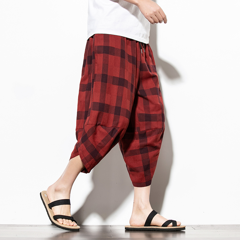 2021 New Mens Cotton Beach Male Summer Casual Ankle-length Pants Man Chinese Style Plaid Loose Trousers Streetwear T3zy Q8xr, Red
2021 New Mens Cotton Beach Male Summer Casual Ankle-length Pants Man Chinese Style Plaid Loose Trousers Streetwear T3zy Q8xr, Red
