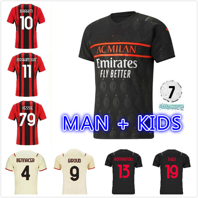 21/22 AC milan Soccer jerseys 2021 2022 IBRAHIMOVIC TONALI Mandzukic Kessie CALHANOGLU Men kid Kits REBIC leao football Training shirts Fans, Black;yellow
21/22 AC milan Soccer jerseys 2021 2022 IBRAHIMOVIC TONALI Mandzukic Kessie CALHANOGLU Men kid Kits REBIC leao football Training shirts Fans, Black;yellow