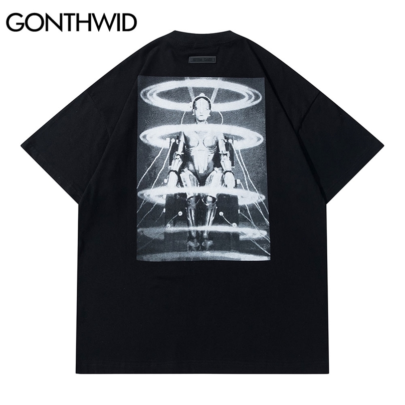 Tshirts Harajuku Creative Robot Print Short Sleeve T-Shirts Fashion Hip Hop Casual Loose Streetwear Cotton Tees Tops 210602, White
Tshirts Harajuku Creative Robot Print Short Sleeve T-Shirts Fashion Hip Hop Casual Loose Streetwear Cotton Tees Tops 210602, White