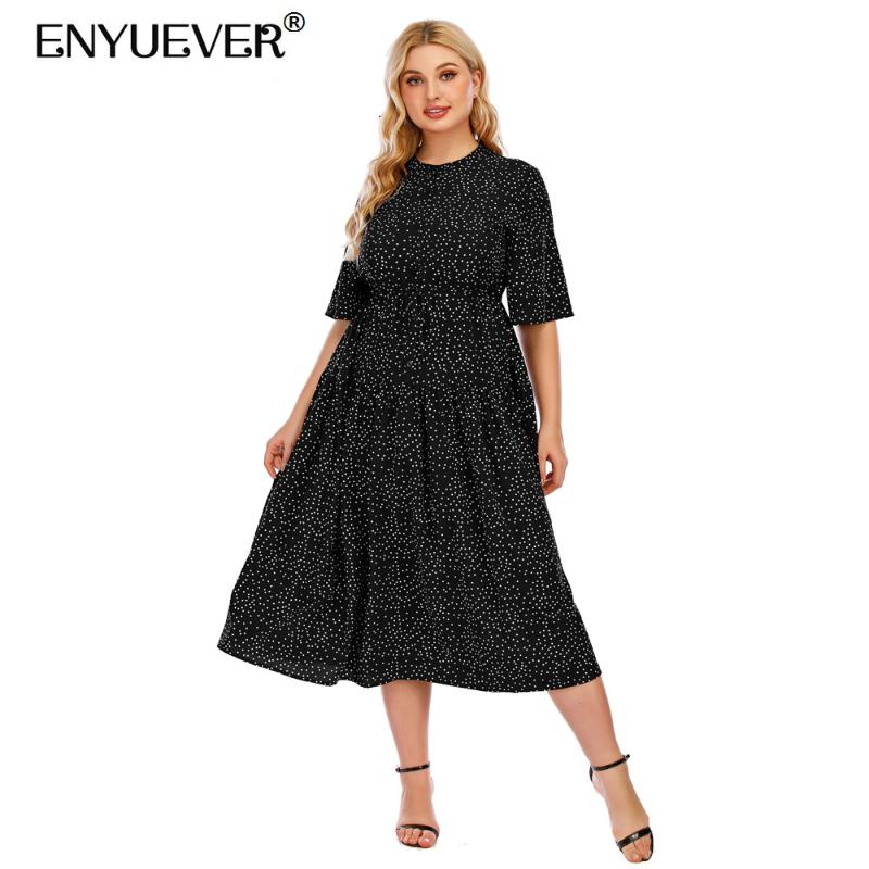 Plus Size Dresses Enyuever Elegant Black Polka Dot Dress Women Summer Clothes Sleeve Button High Waist Robe Vintage Retro Casual
Plus Size Dresses Enyuever Elegant Black Polka Dot Dress Women Summer Clothes Sleeve Button High Waist Robe Vintage Retro Casual