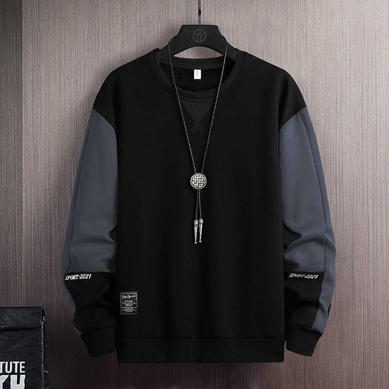 Spring Men Sweatshirt Casual Hip Hop Streetwear Loose Hoodies Mens Hoodie Patchwork Pullover Tops Male Autumn Tracksuit 210927