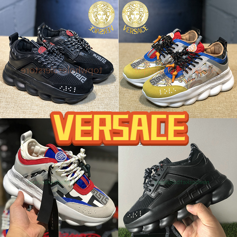 Designer Versace chain reaction casual shoes Italy fashion reflective men women sneakers multi-color suede white black plaid leaopard luxury trainers, #21- bubble wrap packaging
Designer Versace chain reaction casual shoes Italy fashion reflective men women sneakers multi-color suede white black plaid leaopard luxury trainers, #21- bubble wrap packaging