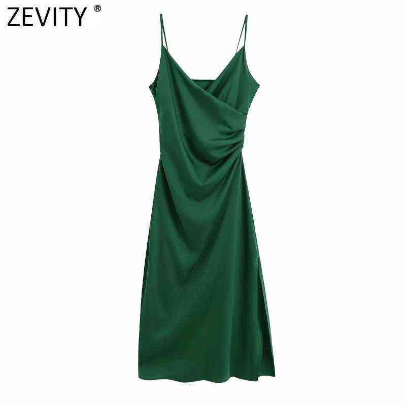 Zevity Women Fashion V Neck Pleats Design Green Soft Satin Sling Dress Chic Female Spaghetti Strap Side Zipper Vestido DS8586 G1223, Cc ds8586g
Zevity Women Fashion V Neck Pleats Design Green Soft Satin Sling Dress Chic Female Spaghetti Strap Side Zipper Vestido DS8586 G1223, Cc ds8586g