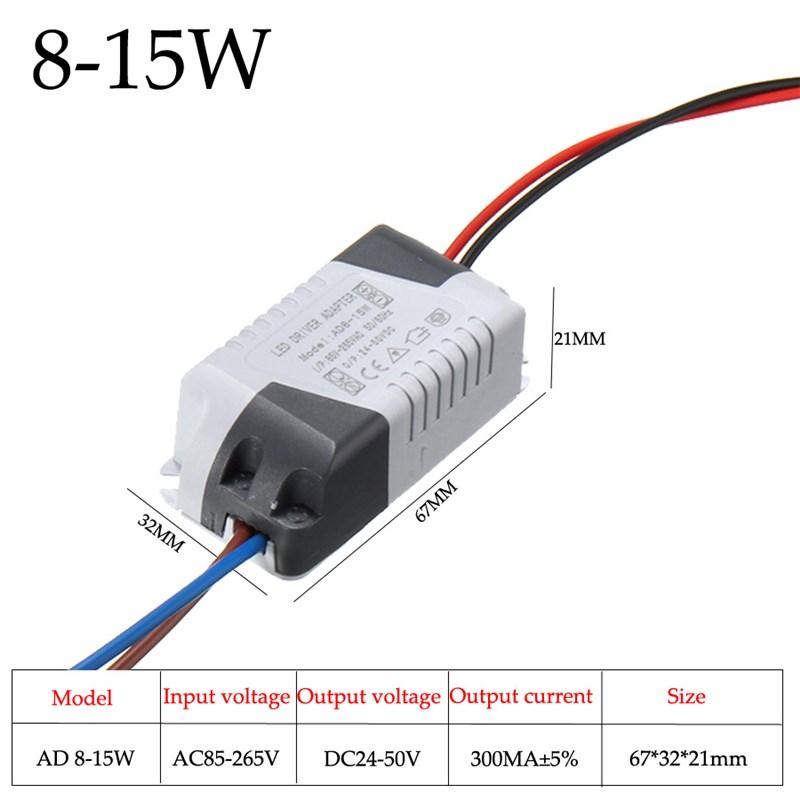 AC85-265V LED Driver Adapter Power Supply LED Light Lamp Lighting Transformer 300mA 1-3W 5W 7W 12W 15W 24W