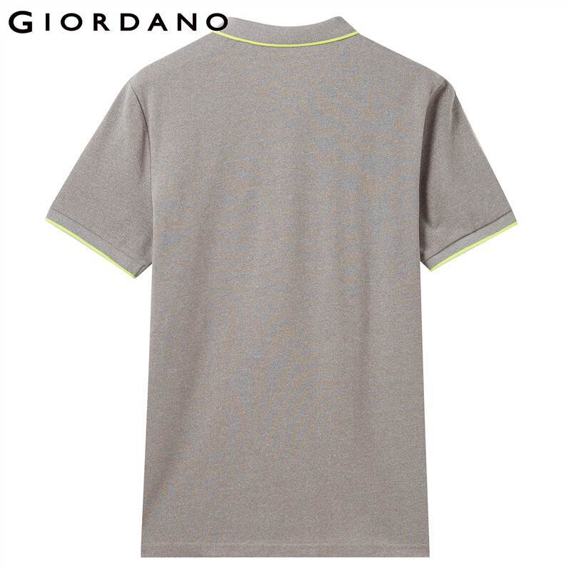 Giordano Men Polos Contrast Color Pique Short Sleeve Polo Shirt Turn Down Collar Side Vents At Hem Camisa Polo 01010392 210308