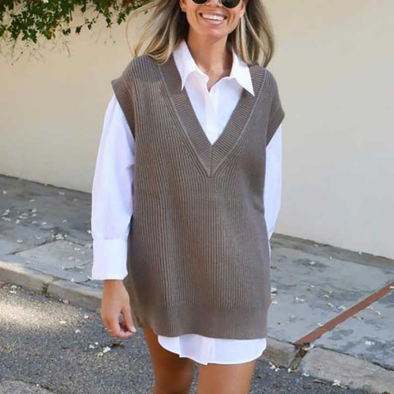 Vintage Women Elegant Knitted Sleeveless Sweaters Spring-Autumn Fashion Ladies Loose Pullovers Female Chic Knitwear 210527, Brown
Vintage Women Elegant Knitted Sleeveless Sweaters Spring-Autumn Fashion Ladies Loose Pullovers Female Chic Knitwear 210527, Brown