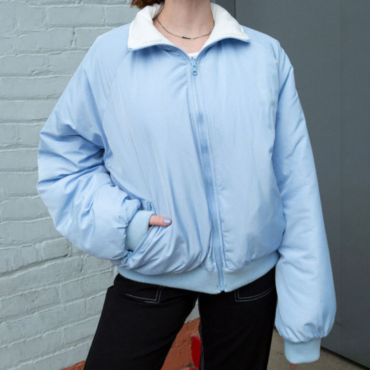 2021 New Fashion Casual Winter Warm Coat Tops Women Solid Stand Collar Coats Female Chic Streetwear Short Jackets Linn, Black
2021 New Fashion Casual Winter Warm Coat Tops Women Solid Stand Collar Coats Female Chic Streetwear Short Jackets Linn, Black