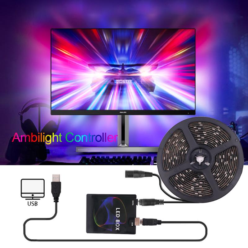 

5V DIY TV USB LED Strip Ambient Controller HDTV Computer Monitor Backlight PC Dream Screen Light Box for Addressable LED Strip