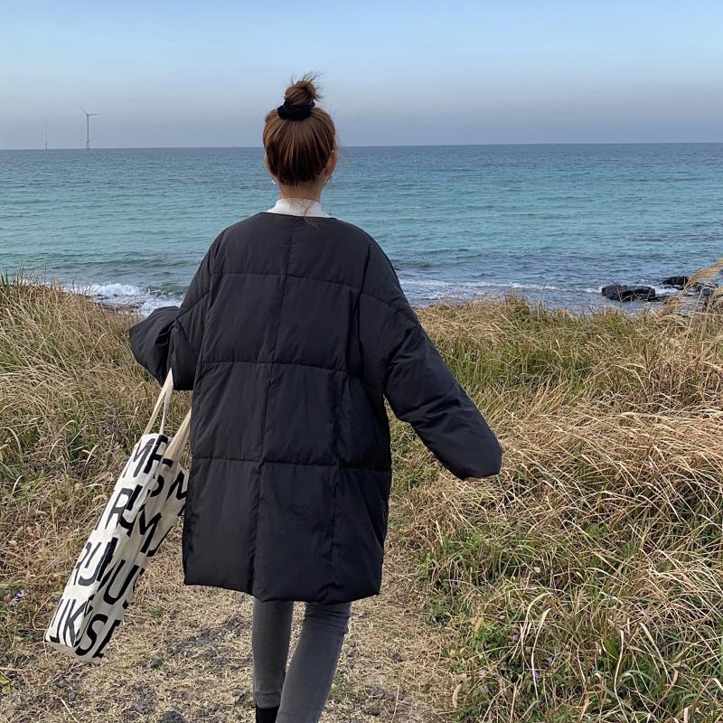 Women's Down & Parkas Cotton-Padded Jacket Women 2021 Scarf Collar Korean Style Winter Coats Fashion Jackets Loose Bread Coat Clothes Y402