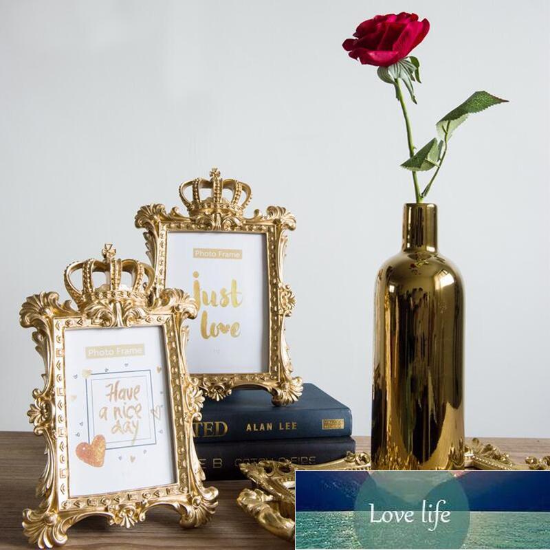 Baroque Gold Crown Decor Creative Resin Picture Desktop Photo Frame Gift Home Wedding Decoration Factory price expert design Quality Latest Style H260