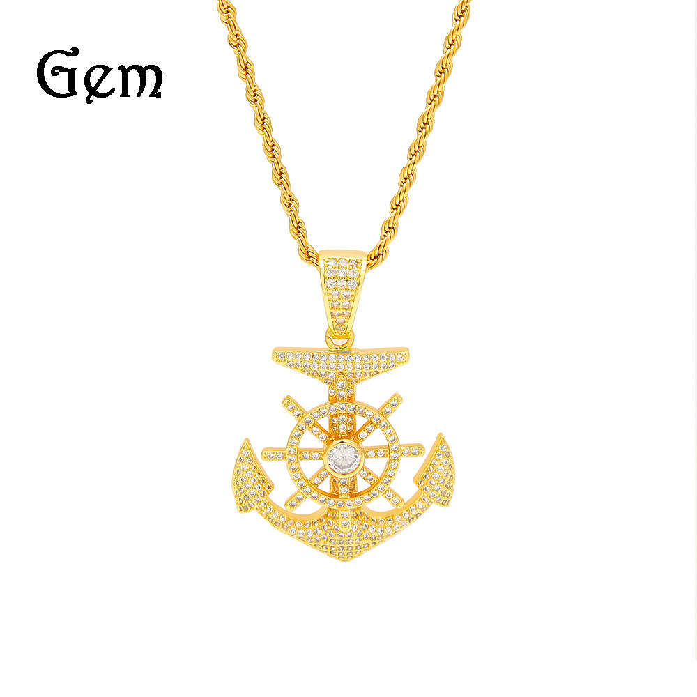 Men's hip hop Zircon Pendant boat rudder boat anchor pendant hip hop rap singer DJ nightclub cool accessories
Men's hip hop Zircon Pendant boat rudder boat anchor pendant hip hop rap singer DJ nightclub cool accessories