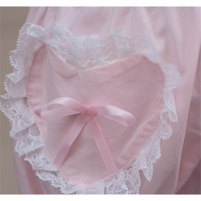 Sweet Women's Lolita Bloomer Elastic Waist Cosplay Shorts with Heart Shaped Pocket 210611