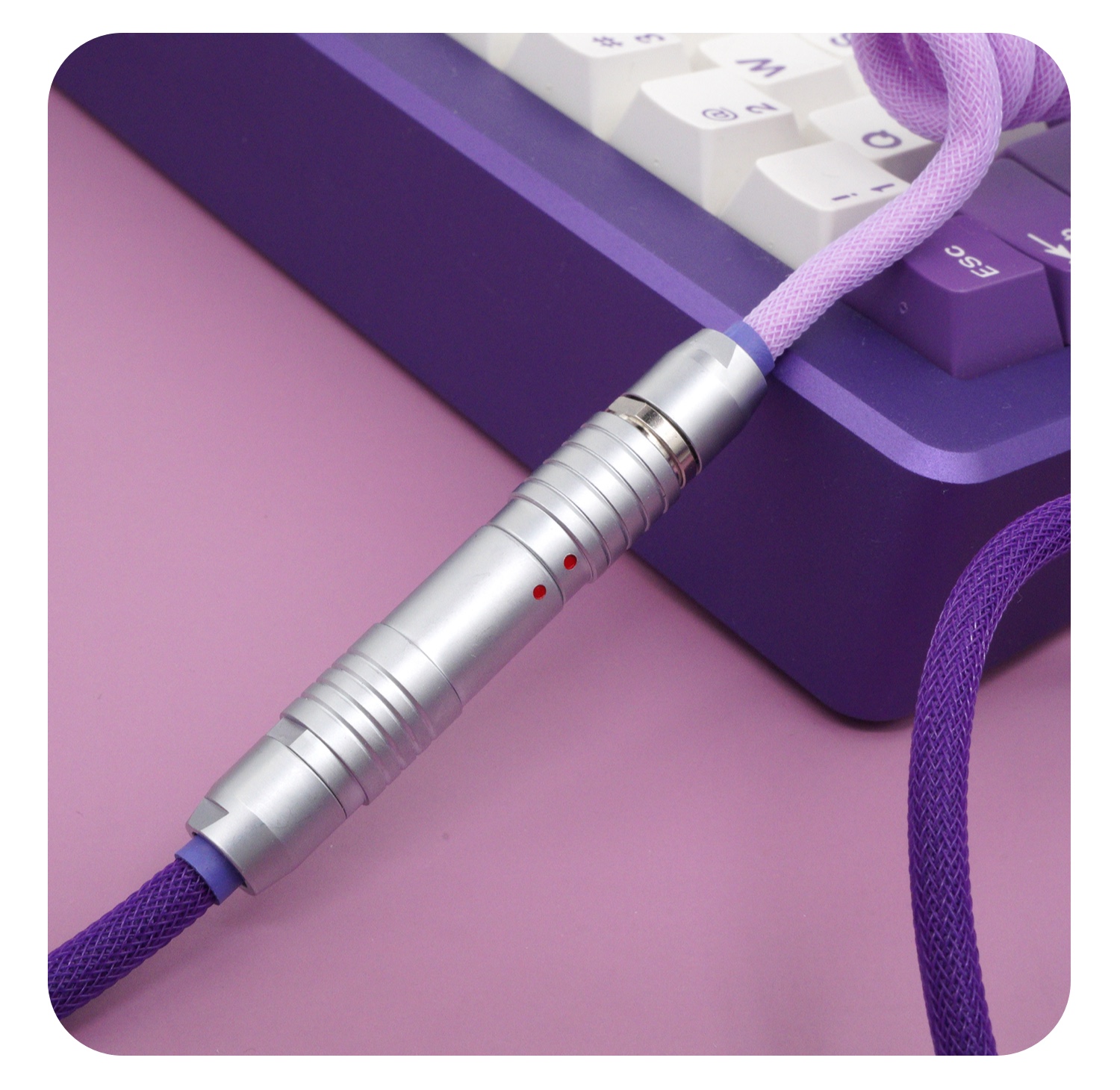 GeekCable Handmade Customized Mechanical Keyboard Data Cable For GMK Theme SP Keycap Line Lavender Purple Colorway