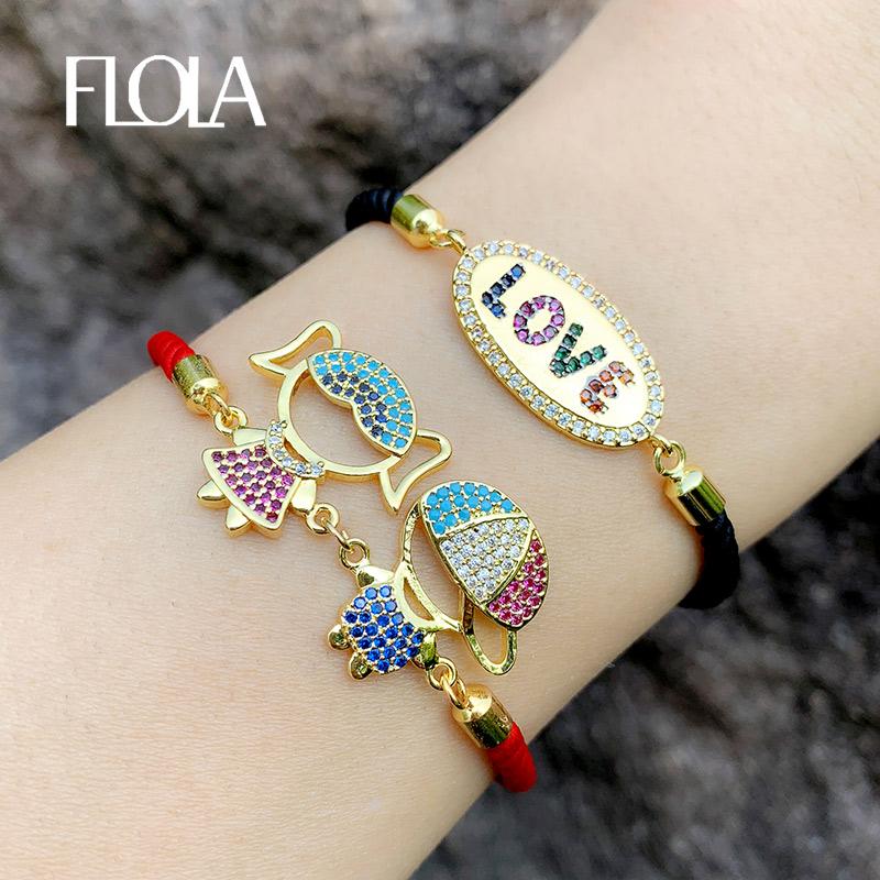 Charm Bracelets FLOLA Black Rope Love Letter For Women Boy And Girl Friendship Zirconia String Couple Jewelry Brtc18
Charm Bracelets FLOLA Black Rope Love Letter For Women Boy And Girl Friendship Zirconia String Couple Jewelry Brtc18