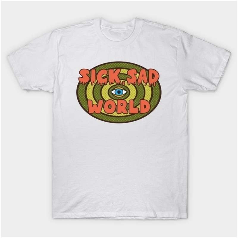 kuakuayu HJN Sick Sad World T-Shirt Fashion Daria Sarcastic T Shirt Summer Fashion T-shirt Casual Print Top Tees 210306