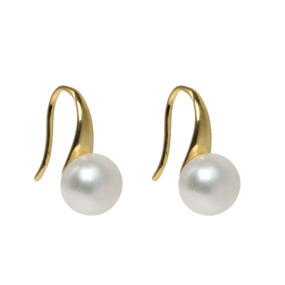 S925 Sterling Silver Pearl Dangle Earring Gold Plated Prevent Allergy Earrings for Women Gril Gift Freshwater Natural Pearls