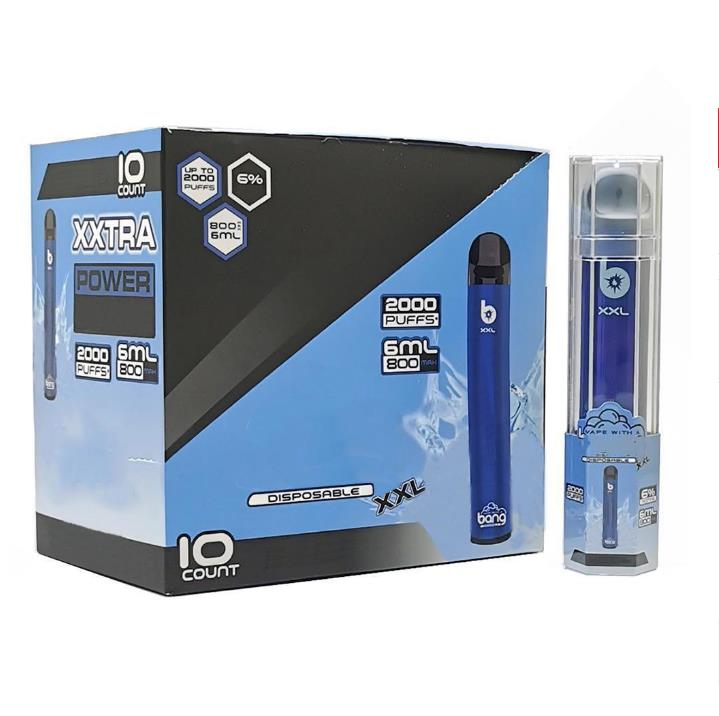 BANG XXL Disposable Vapes Cigarettes Pen Device 800mAh Batterys 6ml Pods pre-filled Vapors 2000 Puffs xxtra vape kit puff bar Max gunnpod
BANG XXL Disposable Vapes Cigarettes Pen Device 800mAh Batterys 6ml Pods pre-filled Vapors 2000 Puffs xxtra vape kit puff bar Max gunnpod