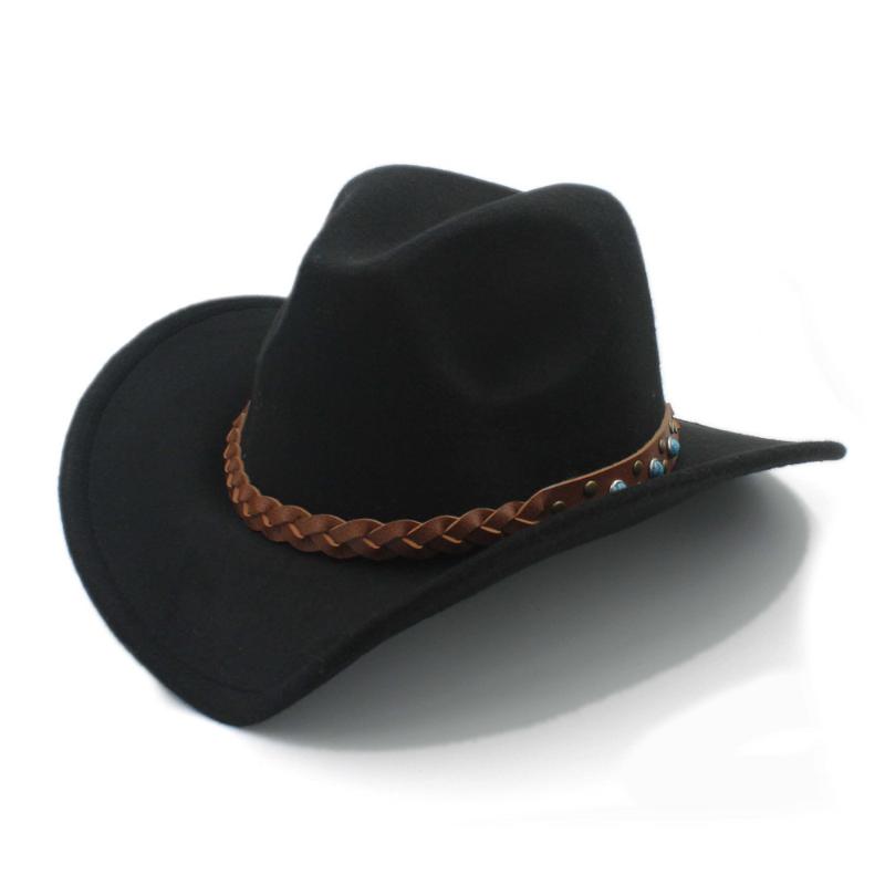 Cloches 100% Wool Winter Spring Western Cowboy Hat For Womem Men Wide Brim Cowgirl Jazz Cap With Leather Toca Sombrero Punk Belt 20, Black
Cloches 100% Wool Winter Spring Western Cowboy Hat For Womem Men Wide Brim Cowgirl Jazz Cap With Leather Toca Sombrero Punk Belt 20, Black