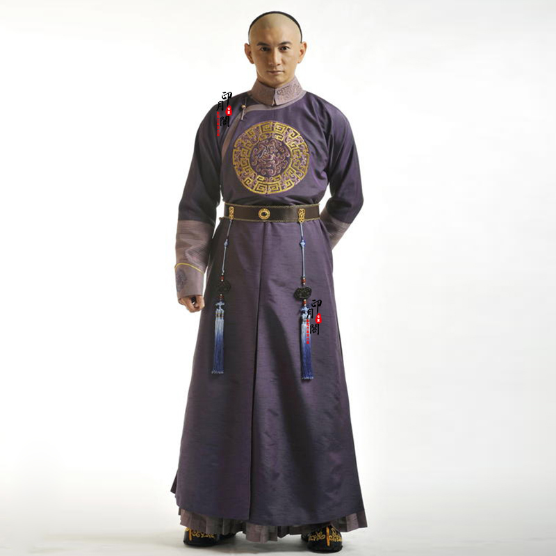 Ancient China Ethnic Clothing Qing Dynasty men Manchu clothes Kangxi Qianlong King's Dragon Robe Film TV Performance Emperor's Royal Costume