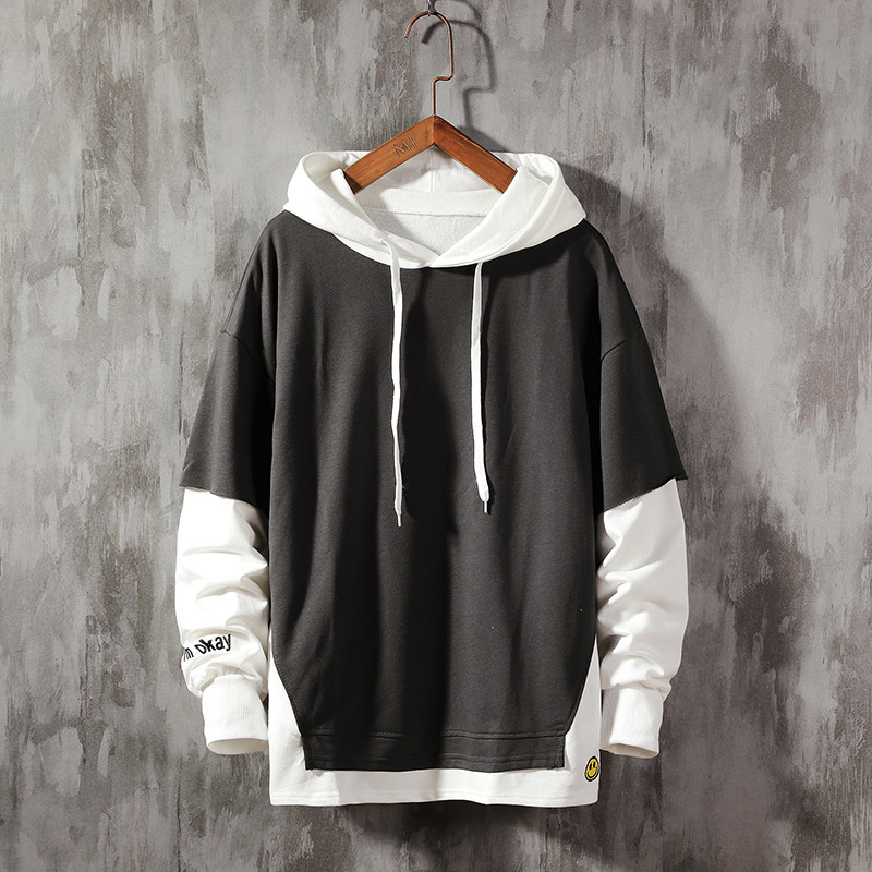 SingleRoad Men's Hoodies Plain Solid Patchwork Sweatshirt Male Hip Hop Harajuku Japanese Streetwear Pink Hoodie Men Sweatshirts 201103