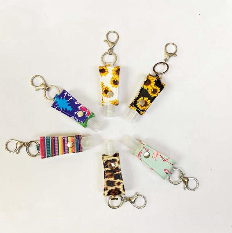 Leather Cover Bottle Sleeve for 30ml Hand Sanitizer Women Backpack Pendant Keychain Accessories Suower 100pcs GGE1800 Free shipping