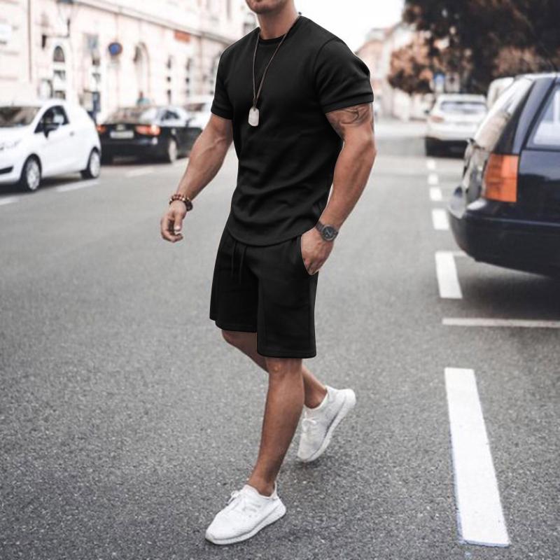 Men's Tracksuits Sets Summer 2-piece T Shirts+shorts Beach Short Sleeve Shirts & Shorts Pants Male Tracksuit Workout Suits For Men, White 
Men's Tracksuits Sets Summer 2-piece T Shirts+shorts Beach Short Sleeve Shirts & Shorts Pants Male Tracksuit Workout Suits For Men, White