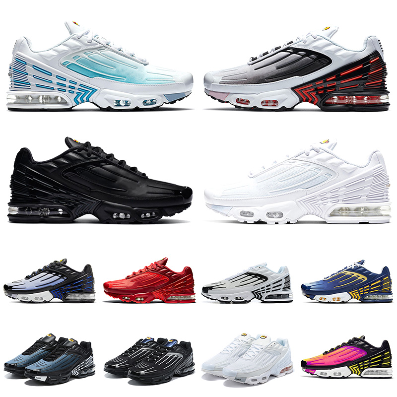 2021 New TN Plus 3 Tuned III Men Women Running Shoes Obsidian Triple Black White Tn 3 Laser Blue Green Crimson Red Trainers Sneakers, #22 black white red 39-45
2021 New TN Plus 3 Tuned III Men Women Running Shoes Obsidian Triple Black White Tn 3 Laser Blue Green Crimson Red Trainers Sneakers, #22 black white red 39-45