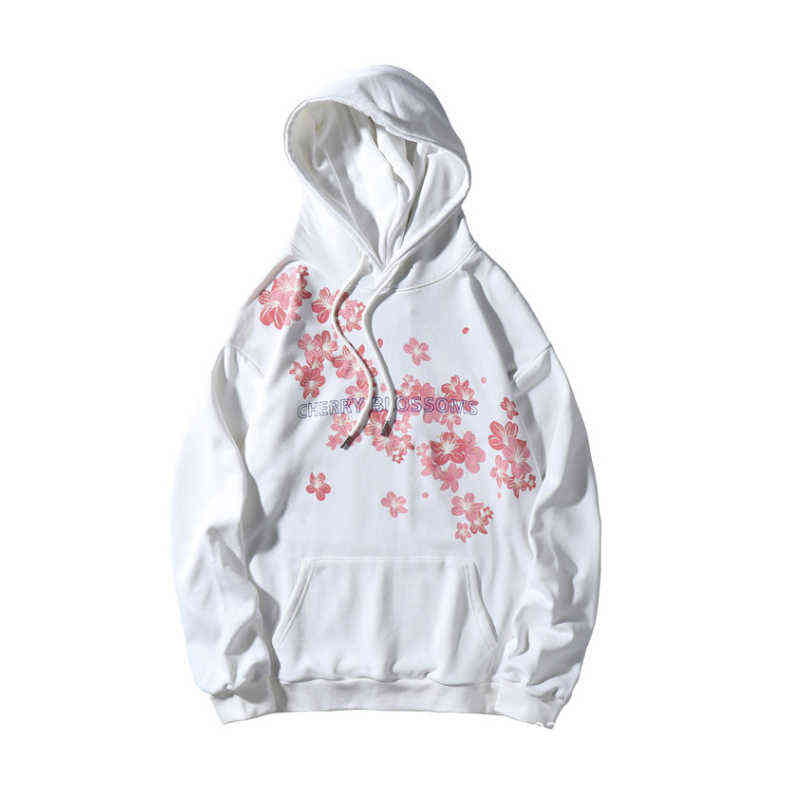 Cherry Blossom Sakura Print Hoodies Sweatshirts Harajuku Oversized Streetwear Sweatshirts Autumn Men/Women Cotton Hoodies CS704 211104