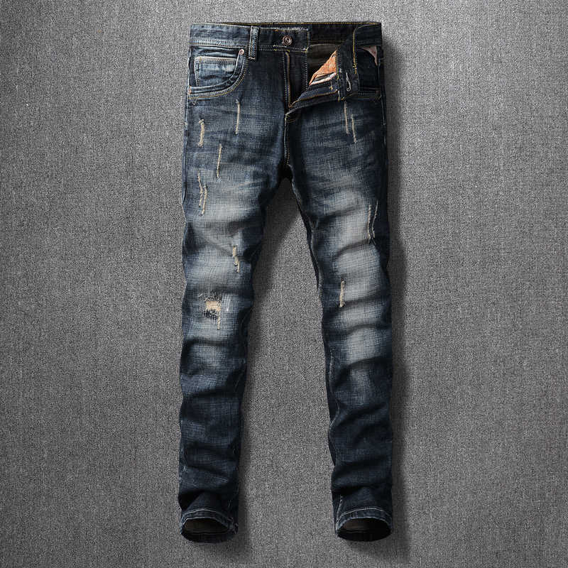 Italian Style Fashion Men Jeans Vintage Designer Slim Fit Ripped Denim Cotton Trousers Streetwear Retro Black Blue Hip Hop Pants
Italian Style Fashion Men Jeans Vintage Designer Slim Fit Ripped Denim Cotton Trousers Streetwear Retro Black Blue Hip Hop Pants